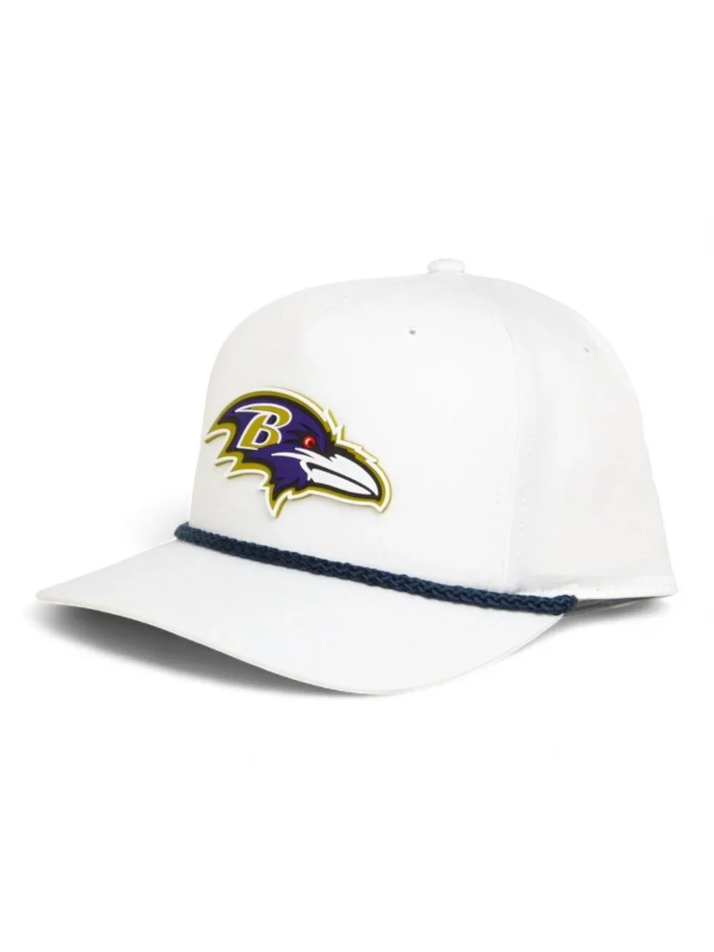 Baltimore Ravens 3D Five Panel Classic Rope Hat- White/ Navy